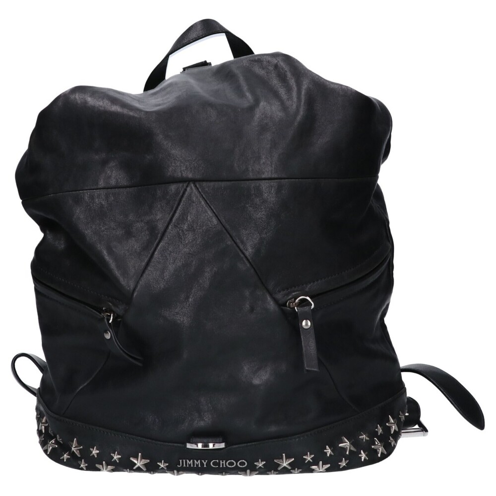 JIMMY CHOO FITZROY Star Studded Leather Backpack (Black) - Men's